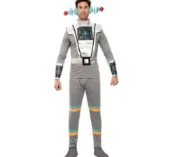 Costume da Agente spaziale grigio con braccialetti per uomo