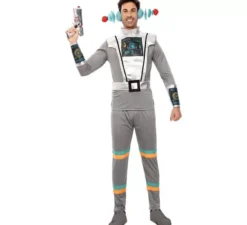 Costume da Agente spaziale grigio con braccialetti per uomo