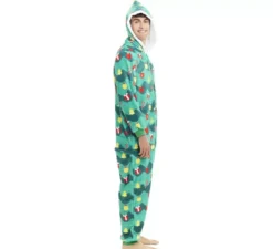 Costume da albero di Natale o pigiama con cappuccio per adulto