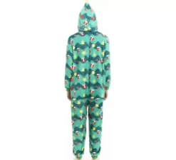 Costume da albero di Natale o pigiama con cappuccio per adulto