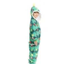 Costume da albero di Natale o pigiama con cappuccio per bambini