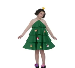 Costume da albero di Natale ornato deluxe per bambina