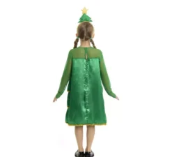 Costume da albero di Natale per bambina con volant e fascia per capelli
