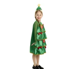 Costume da albero di Natale per bambina con volant e fascia per capelli