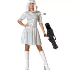 Costume da aliena argento per donna