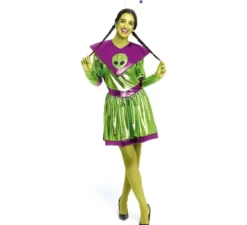 Costume da aliena verde e viola per donna