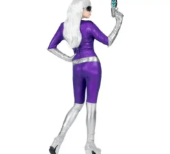 Costume da aliena viola e argento per donna