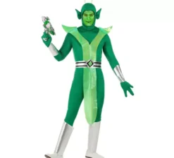 Costume da alieno verde e argento per uomo