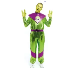 Costume da alieno verde e viola per uomo