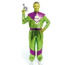 Costume da alieno verde e viola per uomo