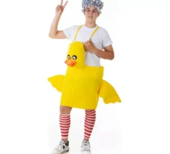 Costume da anatroccolo giallo con bretelle per adulto