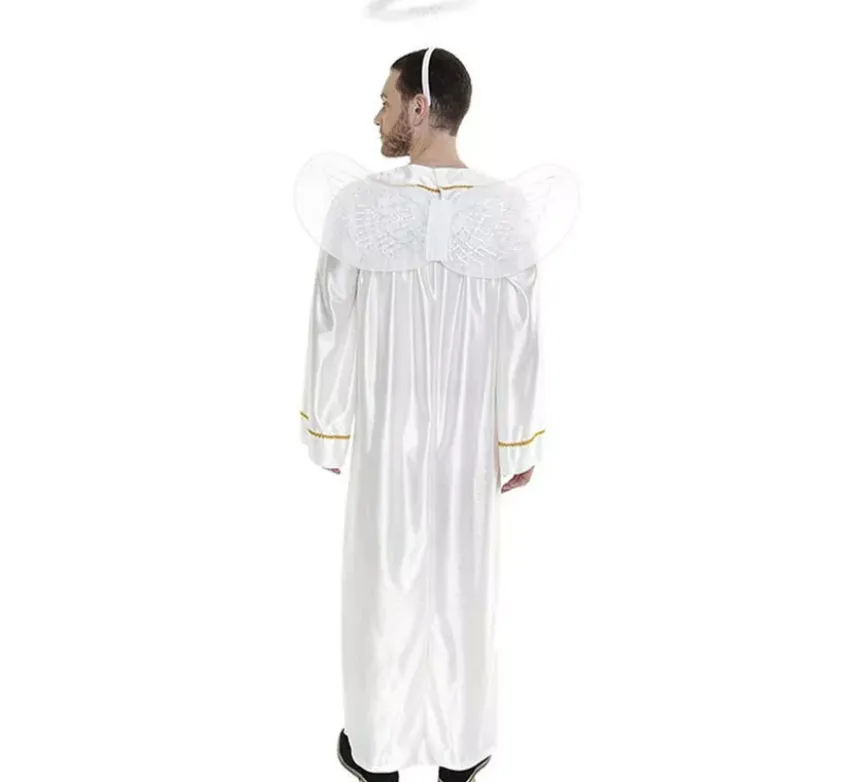 Costume da angelo con ali e aureola per uomo