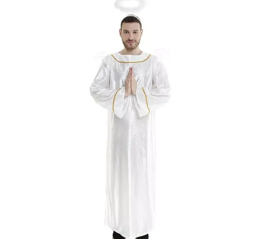 Costume da angelo con ali e aureola per uomo