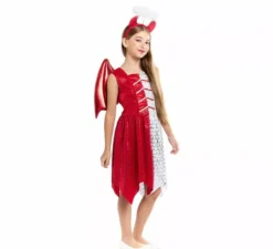 Costume da angelo e demone con ali e corna per bambina