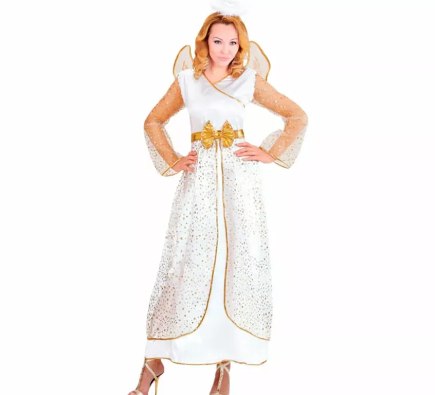 Costume da angelo glamour dorato da donna