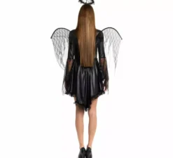 Costume da angelo nero con ali per donna