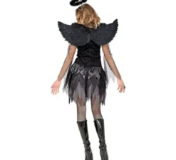 Costume da angelo nero con ali per donna