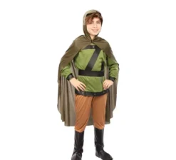 Costume da Arciere della foresta verde con mantello per bambino