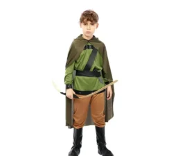 Costume da Arciere della foresta verde con mantello per bambino