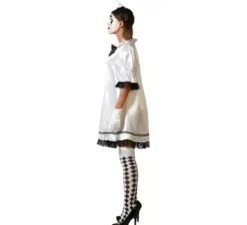 Costume da Arlecchino bianco e nero per donna