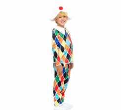 Costume da Arlecchino multicolore per bambini