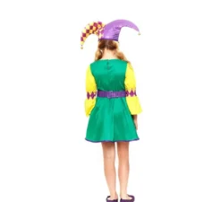 Costume da arlecchino scozzese viola e verde per bambina