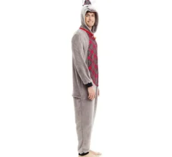 Costume da asino natalizio in tartan con cappuccio per adulto