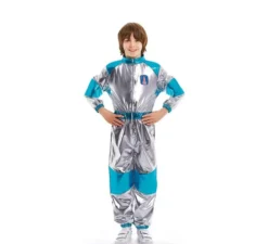 Costume da astronauta argento e blu per bambino