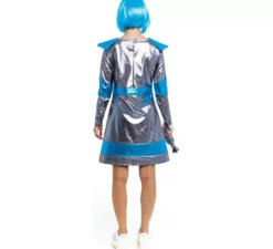 Costume da astronauta argento scuro e blu per donna