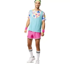 Costume da atleta anni '80 con polsini per uomo
