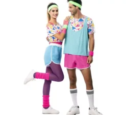 Costume da atleta anni '80 con polsini per uomo