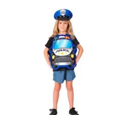 Costume da auto della polizia blu con cappello per bambino