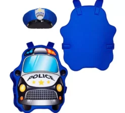 Costume da auto della polizia blu con cappello per bambino