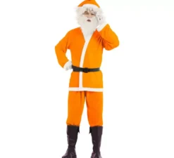 Costume da Babbo Natale arancione per uomo