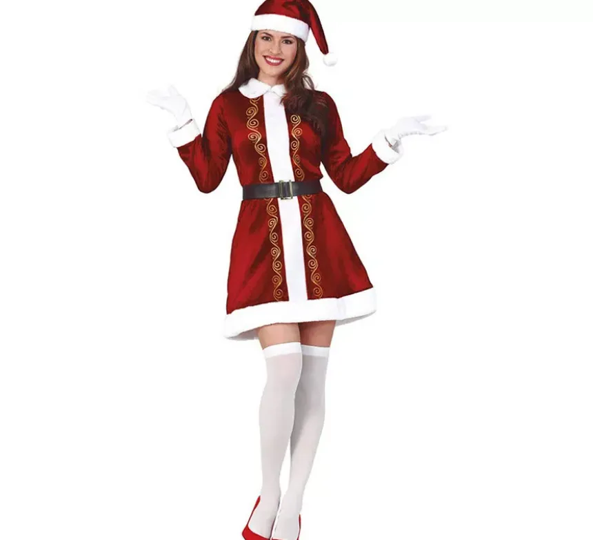 Costume da Babbo Natale con abito corto per donna