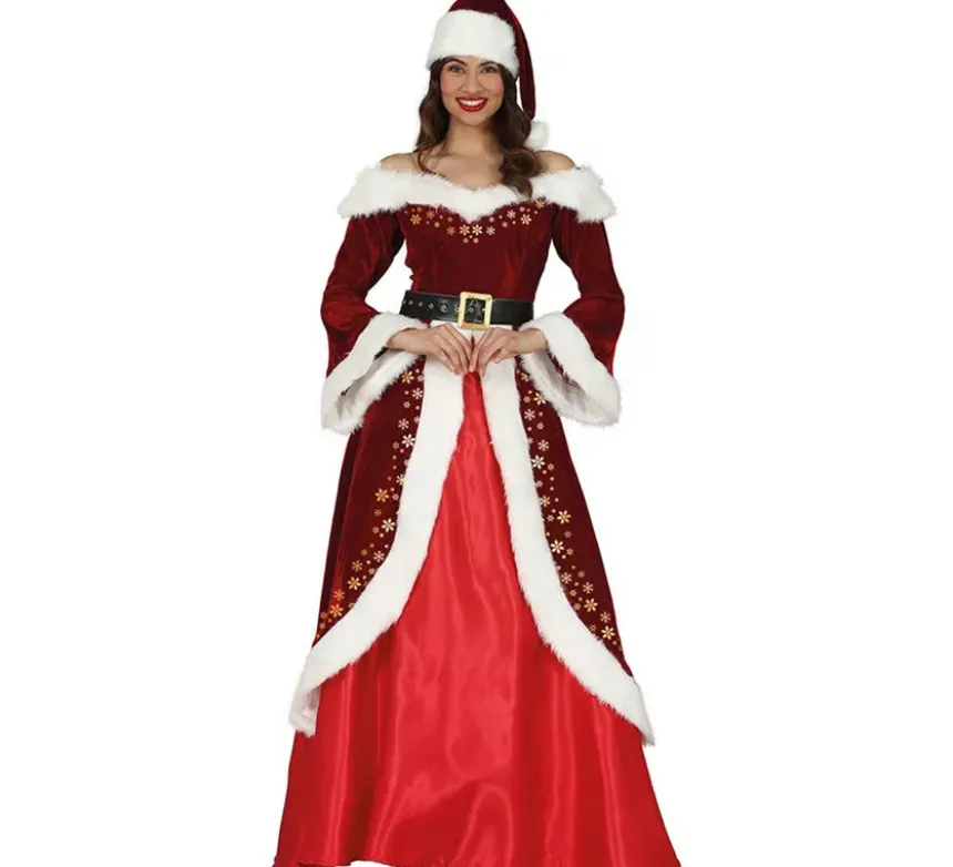 Costume da Babbo Natale con vestito lungo per donna