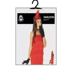 Costume da ballerina di charleston rosso per bambina