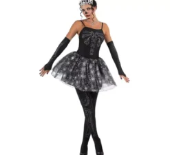 Costume da ballerina scheletro con tiara per donna