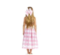 Costume da bambola a quadri rosa e bianchi per bambina