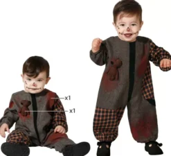 Costume da bambola voodoo posseduta per bambina e bebè