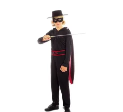 Costume da bandito Z nero con mantello per bambino