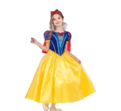 Costume da Biancaneve con cerchietto e mantello per bambina