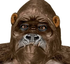Costume da Big Kong nero con maschera gonfiabile per adulti