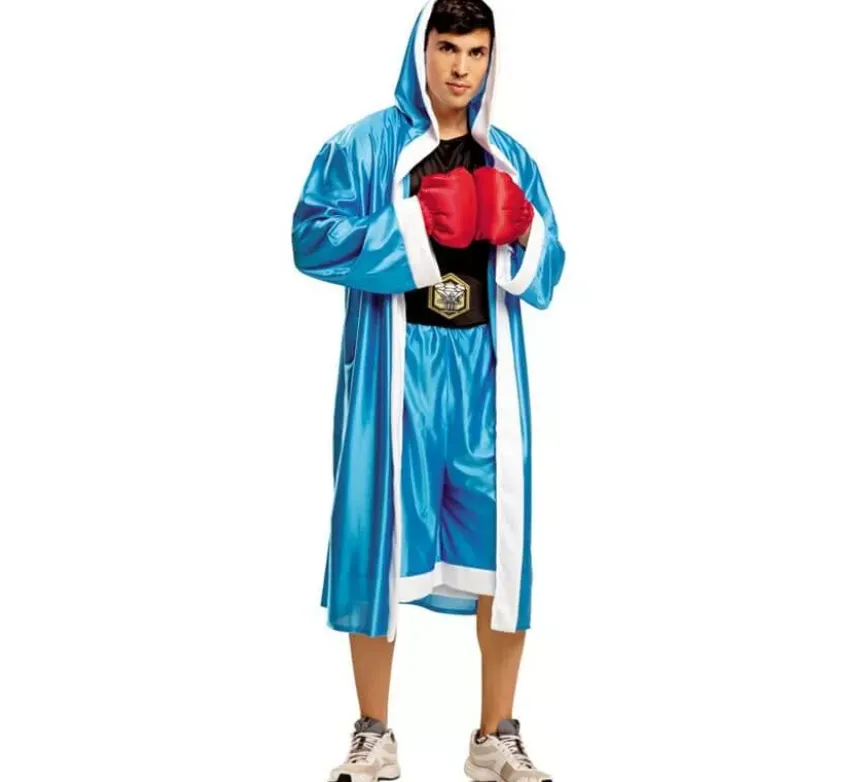Costume da boxer blu per un uomo