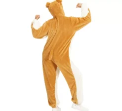 Costume da bulldog bianco in morbido peluche per adulto