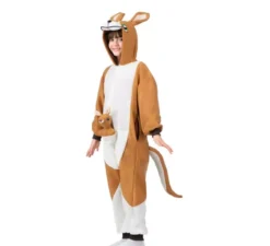 Costume da Canguro o Pigiama con cappuccio e peluche per bambini