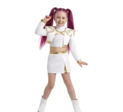 Costume da cantante K-Pop bianco per bambina