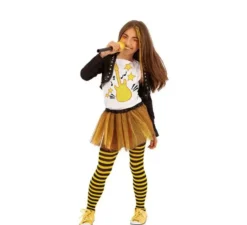 Costume da cantante Pop gialla per bambina