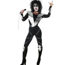 Costume da cantante rock con trucco per donna
