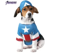 Costume da Capitan America con cappello per cane